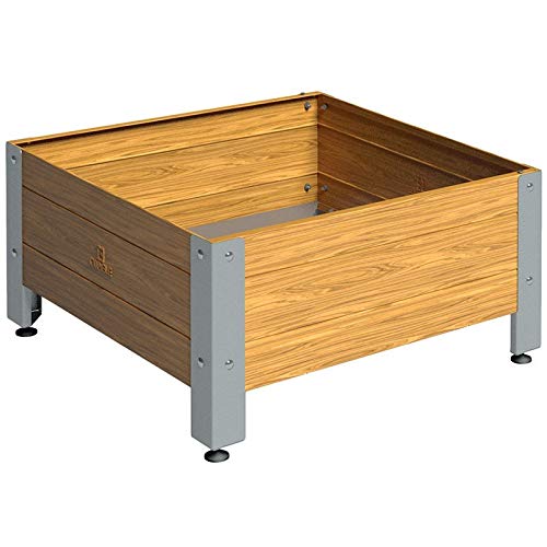 Suinga Tavolo da coltivazione in acciaio zincato effetto legno. Lunghezza 72 cm x larghezza 72 cm x altezza 40 cm. Modello Amsterdam Prodotto con Prodotti Capacità per 134 litri substrato o concime.