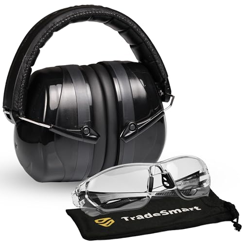 TradeSmart High-Performance Earmuffs for Shooting Range & Shooting Eye Protection Glasses + Firearm Confidence Course Included