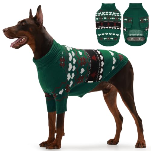 Image of IECOii Warm Dog Sweater, Turtleneck Knitted Winter Clothes for Cold Weather
