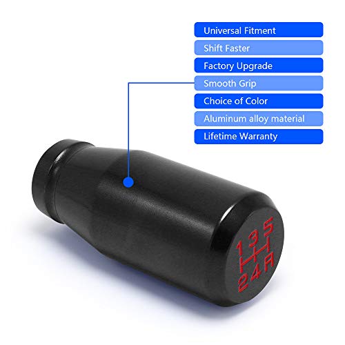 Amazing Auto （Black） Type-R Style 5 Speed Manual Universal Gear Shift Knobs Adapters Included Fit Compatible With Mazda Tacoma Sti Nismo 2004 Honda Accord Subaru #TOP2