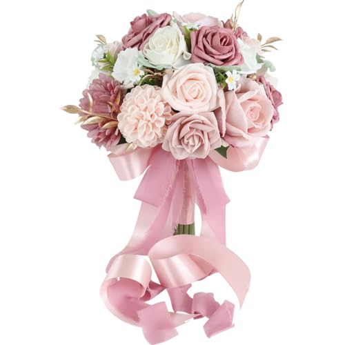 S_SSOY Wedding Bouquet Bride,Bride Bridal Bouquet Bridesmaid Artificial Flowers for