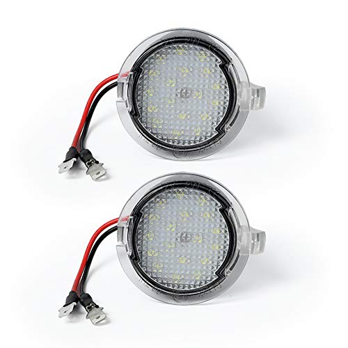Gempro Side Mirror Puddle Light Led Lamp Assembly For Ford F150 Edge Flex Raptor Explorer Fusion Mondeo Taurus Mustang Ranch Heritage Expedition, 6500K White, 2Pcs #TOP6