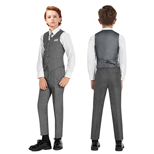 Marvelous Kids Boys Formal Suit Set 5 Pieces Ring Bearer Outfit Dark Gray Suits Size 3 #TOP2