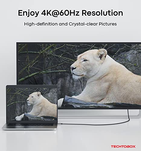 Techtobox Usb C To Hdmi Cable 10Ft [4K@60Hz, Gold-Plated Interface] Type C To Hdmi Braided Cord For Home Office, Thunderbolt 4/3 Compatible With Macbook Pro/Air,Ipad Pro, Galaxy S9 To S23,Dell,Hp,Rog #TOP1