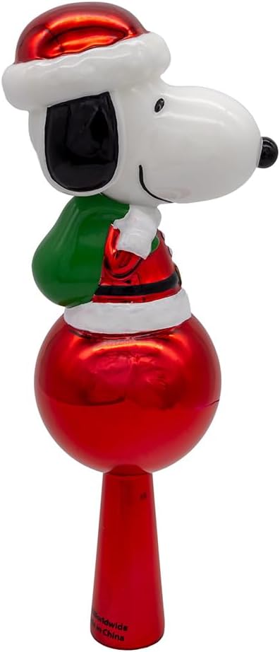 Kurt Adler 11" Glass Snoopy Treetop