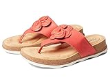 Clarks Women's Brynn Style Flat Sandal, Bright Coral Leather, 8.5 Medium US