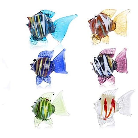 Hand Blown Tropical Fish Figurine Set of 6 Cover
