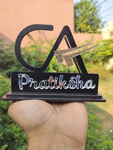 Image of Chartered Accountant CA Office Desk Name Plate crafted with Imported MDF and Mirror Acrylic | Best Gift for CA