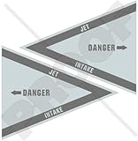 DANGER JET INTAKE LowVis NATO RAF USAF US Navy Aircraft Helicopter 4' (100mm) Vinyl Stickers, Decals...