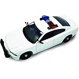 Dodge Charger Pursuit Unmarked White Police Car 1/24 Model Car by Motormax