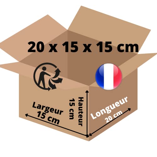 Carton d'expédition simple cannelure 20x15x15 cm Maxxidiscount pour petits envois x100