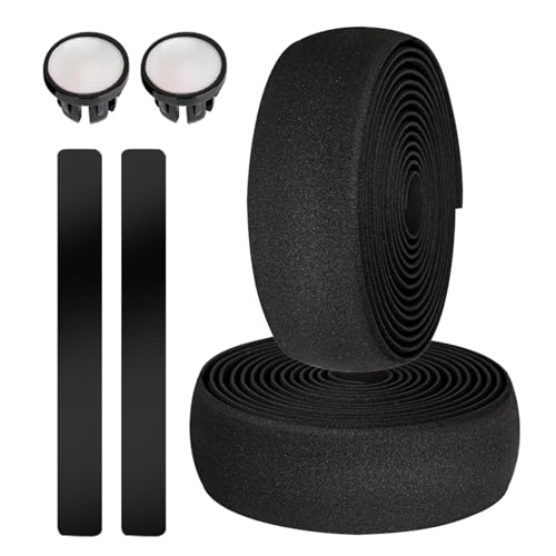 ハンドルバーテープ 衝撃吸収グリップ ロードバイク用ハンドルバーテープ 滑り止め ラップ 振動減衰ツール 取り付け簡単 バイク用サイクリングアクセサリー 78.74x1.18x0.12インチ