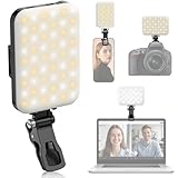 Selfie Licht 5W, BDDFOTO Handy Licht mit Akku 2500mAh, tragbares Clip-On-Licht 10-100% dimmbar CRI≥95, 500LM Videolicht für TikTok/Vlogging/Fotografie/Videokonferenzen