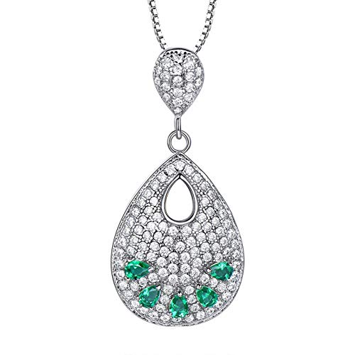 Collier argent femme pendentif goutte pavé zircone KnSam