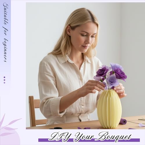 Papier crépon violet en kit complet, cadeau de bricolage créatif