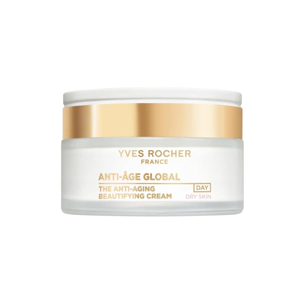 Yves Rocher ANTI-AGE GLOBAL - Reichhaltige Verschönernde Creme - Intensive Nährung - Sofortige Geschmeidigkeit Faltenreduktion - Mit Gold-Achillea - Für trockene und empfindliche Haut - 50 ml