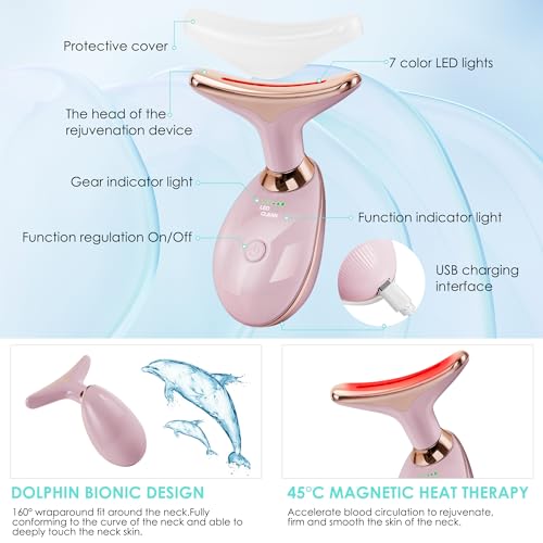Image of Facial Massager Red-Light-Therapy-for-Face and Neck, Face ๐ฒ culpting Wand with 7 Color - Birthday, Christmas, Mothers Day, Valentines Day Gifts for Her Women Mom Best Friend Wife Teacher (Rose Gold)