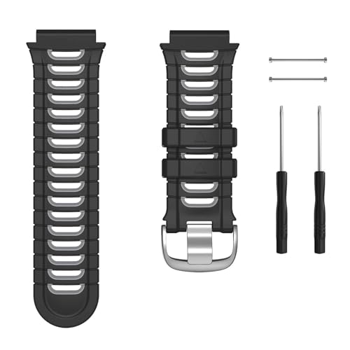 XJEIVJIC Compatible con el reemplazo de la banda Soft Sport Watch Bands Forerunner 920xt para el reloj Smart Smart de Forerunner 920xt, negro/azul