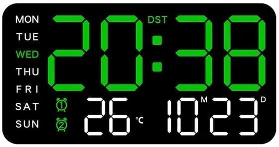 Image of Digital Alarm Clock Wall /Table -9 inch Inch Large LED Display with Date & Week, Remote Control, Big Wall Clock for Bedroom, Living Room, Office