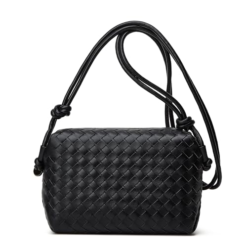 Woven Crossbody Bags for Women: Vegan Leather Handbag - Handwoven Small Purse - Trendy Shoulder Bag