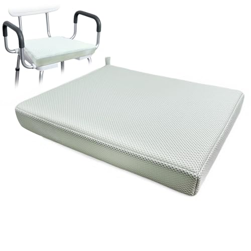 Sinigerel Shower Seat Cushion Soft Chair Pad for Elderly Bathing Easy to Clean & Quick Dry Using 4D air Fiber Material Suitable for Shower Seats Poolside Rest Dressing Room Seats Light Gray