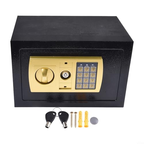 Coffre-fort domestique avec serrure à clavier numérique, étanche et ignifuge pour la protection des documents (D)