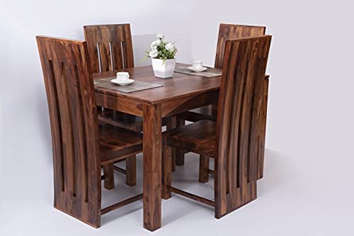 Chetan Interiors Foster Sheesham Solid Wood Dining Table Set (4 Seater ...