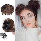 olacare 2PC Mini Claw Clip in Hair Bun Messy Cat Ears Bun Extensions Curly Hair in Hairpieces Scrunchies Hairpieces Synthetic Donut Updo Hair Pieces for Women Girls