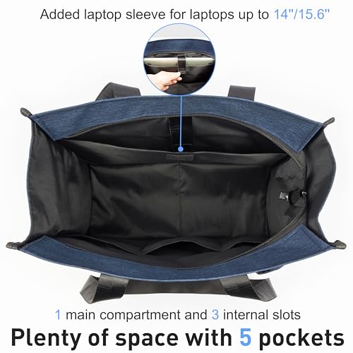 Tote Bag with Compartments and Zipper