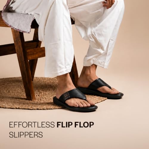 Image of FAUSTO Men's Open Toe Flip-Flop Slippers With Memory Cushion|Outdoor Slipper For Men