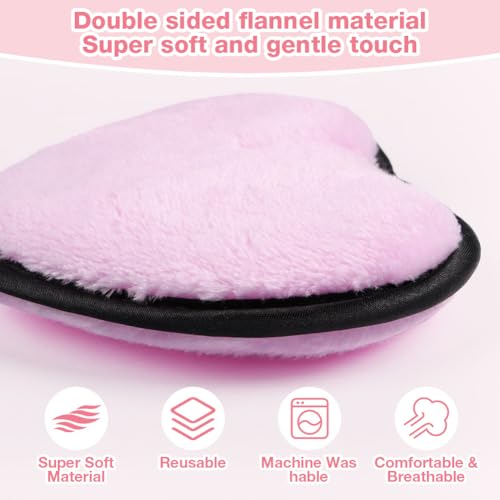 AOOWU Discos Desmaquillantes lavables, 6 PCS Desmaquillantes Reutilizables con Bolsa de Almacenamiento, Material de Franela de Doble cara Suave y Adecuado para limpieza Facial y Desmaquillaje - imagen 4