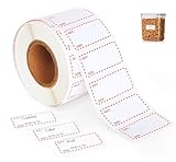 1000 etiquetas autoadhesivas para congeladores en rollo, etiquetas adhesivas de fecha de 50 x 25 mm, extraíbles e impermeables, color blanco y rojo