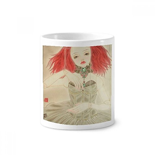 Porte-stylo céramique aquarelle marionnettes chinoises pour décorer votre bureau