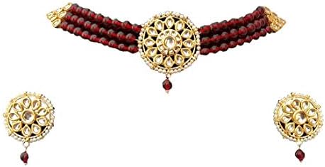 Retailbees Indian Wedding Kundan Pearl Necklace Set for Wedding