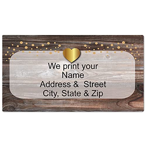 Heart and Wood Customized Return Address Labels, 90 Count