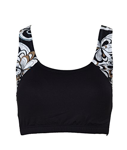 Private Island Women UPF 50+ Swim Tank Bra Short Top Sports Bras Swimsuit Rash Guard (XL, BwP)