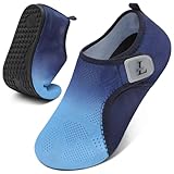 L-RUN Water Sports Shoes for Gym Showers Public Pools Water Parks Yoga Class Gardening Blue Women:4.5-5.5, Men:3-4 M US