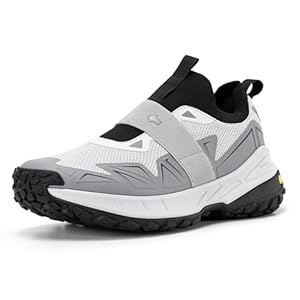 FitVille Men’s Extra Wide Slip On Shoes Comfortable Orthopedic Hiking Sneakers with Arch Support Slip Resistant Trekking Walking Shoes for Travel Camping