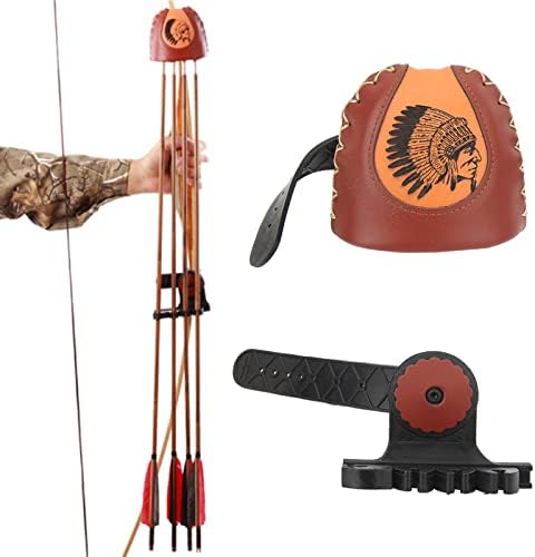 Longzhuo Leather Arrow Quiver, Archery Quiver, Quiver for Arrow Leather, Quick Release System, Storing 4 Arrows, Brown Leather Material, Arrow Quiver Holder Longzhuo Leather Arrow Quiver, Archery Quiver, Quiver for Arrow Leather, Quick Release System, Storing 4 Arrows, Brown Leather Material, Arrow Quiver Holder