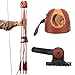 BONKZEBU Quick Release Quiver System with 4 Arrows, Brown Leather Archery Bow Quiver for Holder, Durable Hunting Equipment