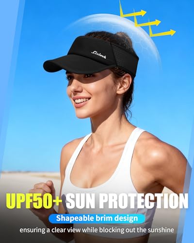 Image of Sports Sun Visor for Men & Women Breathable Mesh, Stretchy Foldable Cooling Visor Hat for Running, Golf, Tennis, Hiking