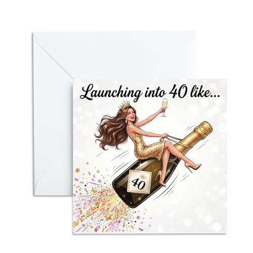UNMOT 40th Birthday Card for Women Happy 40th Card for Her with Envelope