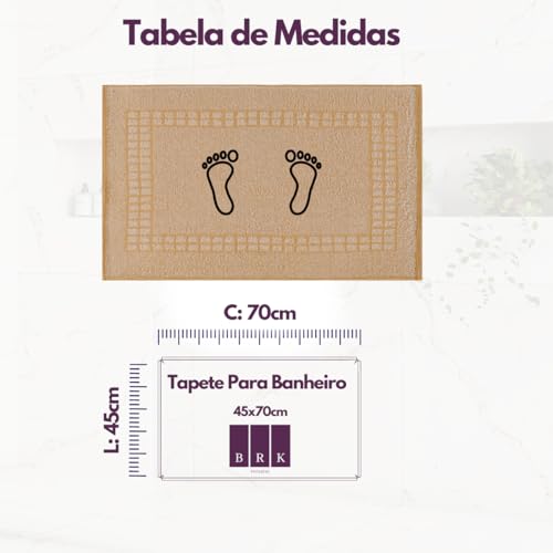 Kit 07 Tapetes Piso Atoalhado de Banheiro Estampado 100% Algodão Lavável 45x70cm Saída de Box - Sort