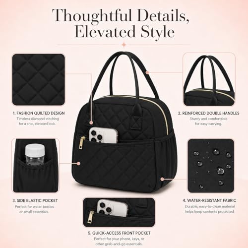 CAMTOP Quilted Insulated Lunch Tote