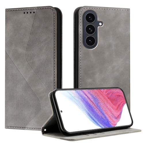 Étui portefeuille cuir Samsung Galaxy S26 gris housse clapet magnétique