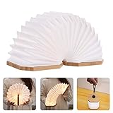 Wooden Book Light,Novelty Folding Organ Light,Portable Paper Mood Light with USB Rechargeable Night...