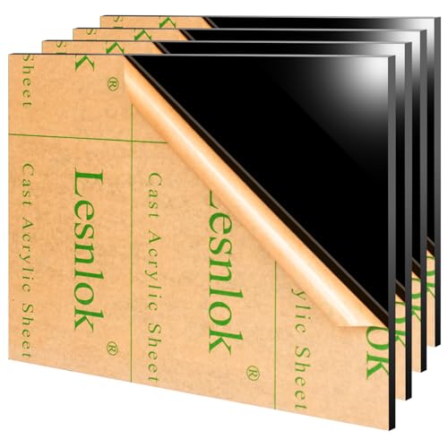 Image of 5 x 7 Black Acrylic Sheet 1 /4 inch Thick 6mm Black Plexiglass Sheet, DIY Materials for Home Decor, Handcraft, Painting, Photography,Switch Panel, Display Stand (4, 5 x 7 x 1 /4)