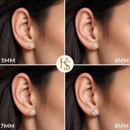 Image of HIGHSPARK 925 Silver inchSparkling Martini inch Solitaire Earrings | 92.5 Sterling Silver and Diamond like Brilliance Sparkling Zirconia | Lovely Gift