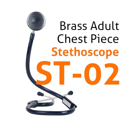 Image of BPL Medical Technologies ST-02 Brass Adult Chest Piece Stethoscope|High Acoustic Level, Versatile Chestpiece for Adult & Pediatric Use|Medical Instrument for Auscultation - Blue