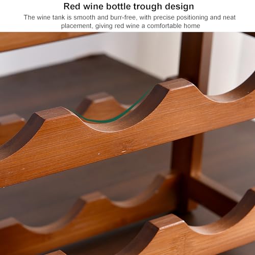 Soporte para botellas de vino de bambú 16 botellas 4 niveles miniatura 4